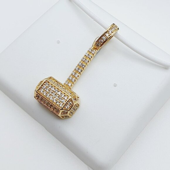 "14K Gold Plated Cubic Zircon Pendant, INUS1BR062 - Picture 3 of 11